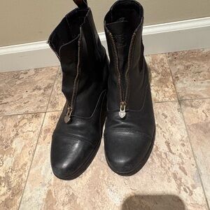 Ariat Heritage Equestrian Black Paddock Boots with Front Zipper